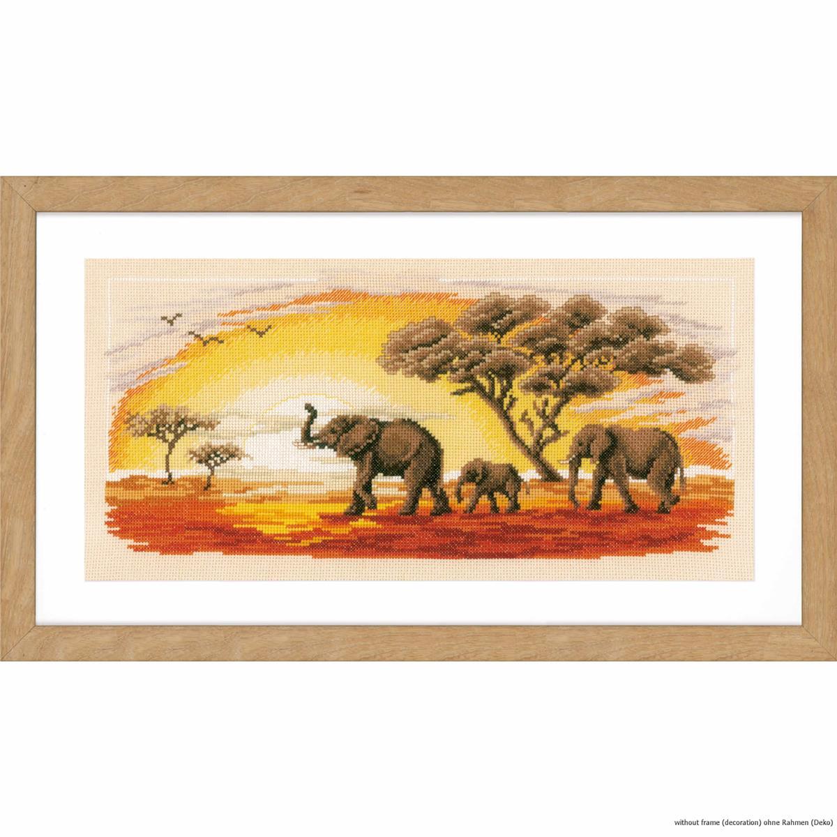 Vervaco cross stitch kit ""Elephants"", counted, DIY