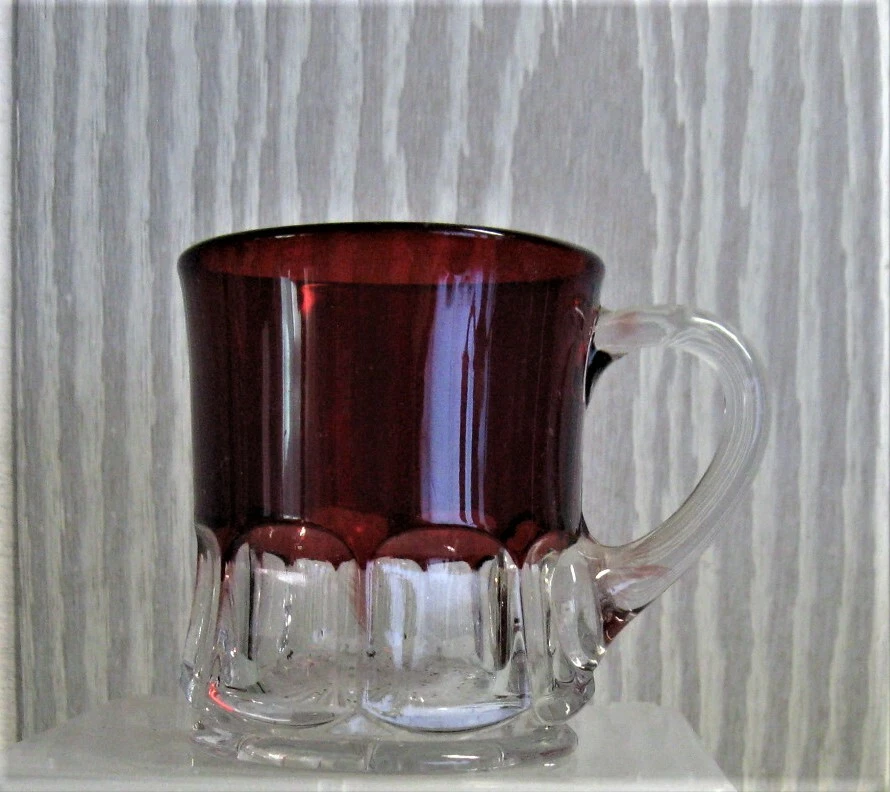 'EAPG*** RUBY STAINED CUP BLOCKED THUMBPRINT BAND BY DUNCAN & MILLER 1890"S - Image 2 of 4