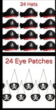 Pretend Pirate Party Set Pirate Kids' Party Cosplay 48pcs Pirate Hat  Patch Set