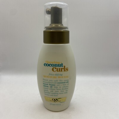 OGX Quenching Plus Coconut Curls Frizz-Defying Moisture Mousee, 8 Fl Oz