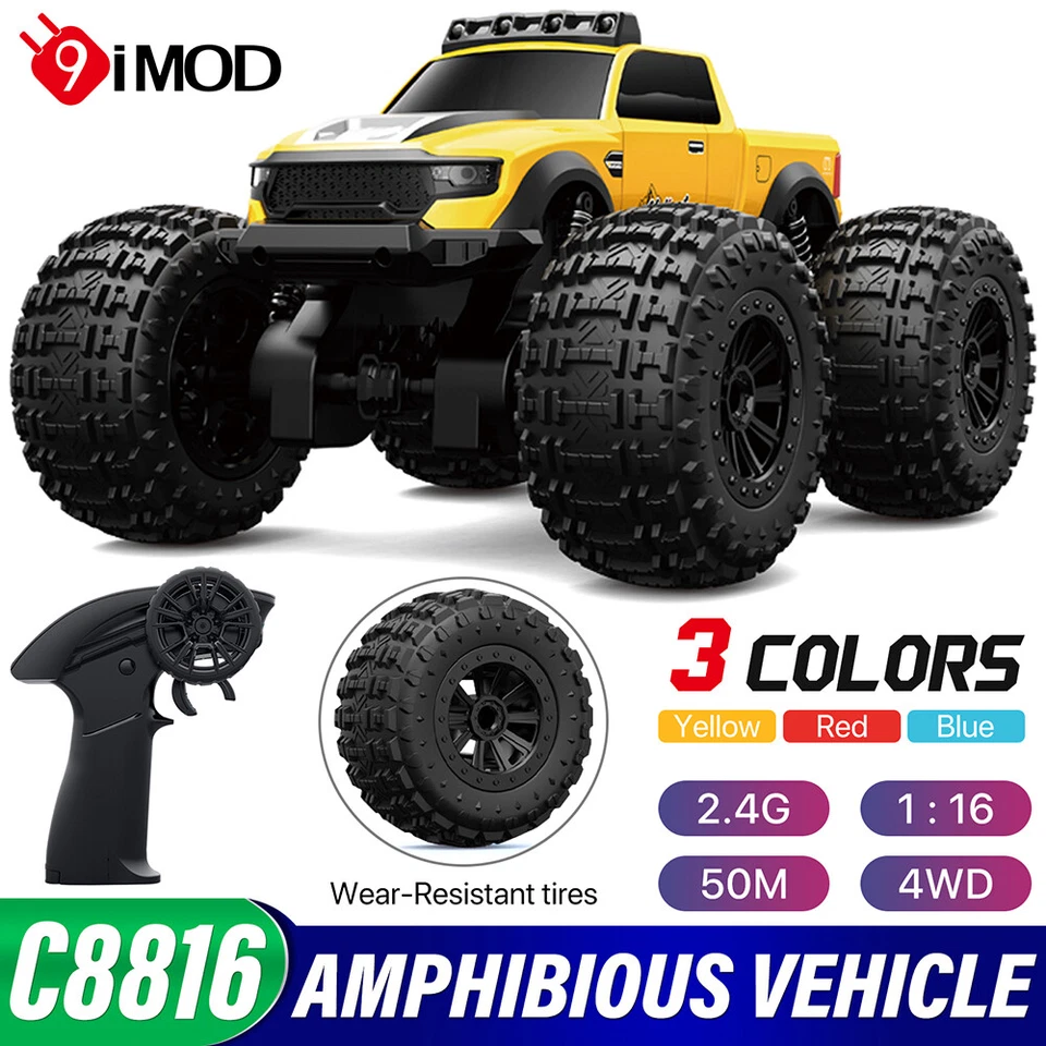 RC C8816 1:16 RC Amphibious Car 4WD Drive 2.4G 50M 360° Rotation Off-road Cars - Image 3 of 4