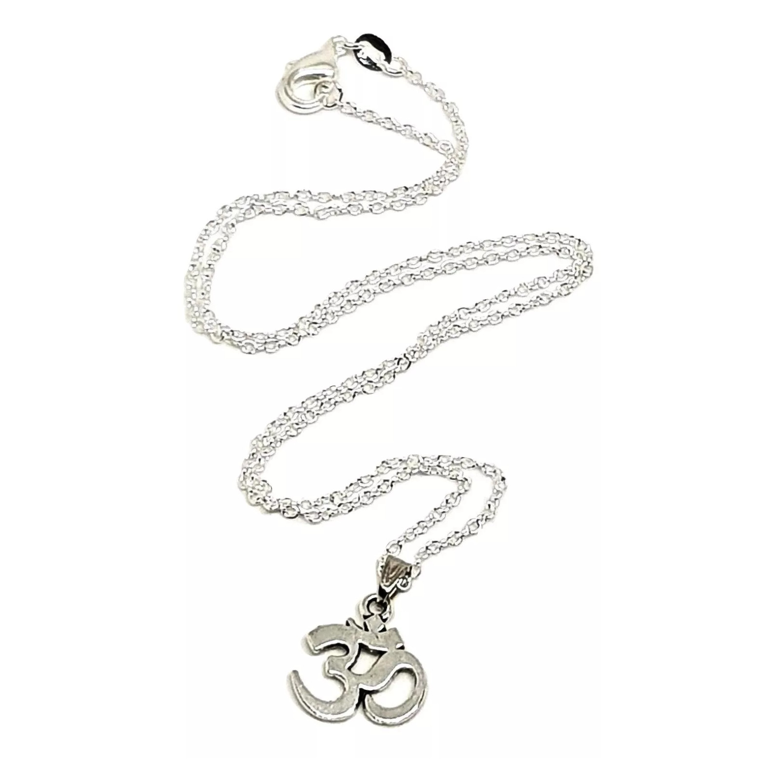 Om Aum Necklace Pendant Symbol Namaste Silver Plated Chain Necklace Jewellery