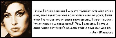 Wall Quote - Amy Winehouse - I knew I could sing but I always thought everyone 