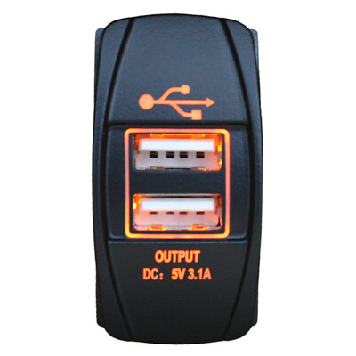 4 In 1 Charger Socket Panel,12V 3.1A Dual USB Charger Socket Power Outlet Led Voltmeter Cigarette Lighter Lighted On Off Rocker Toggle Switch Car Marine Boat Rv Truck - Foto 9