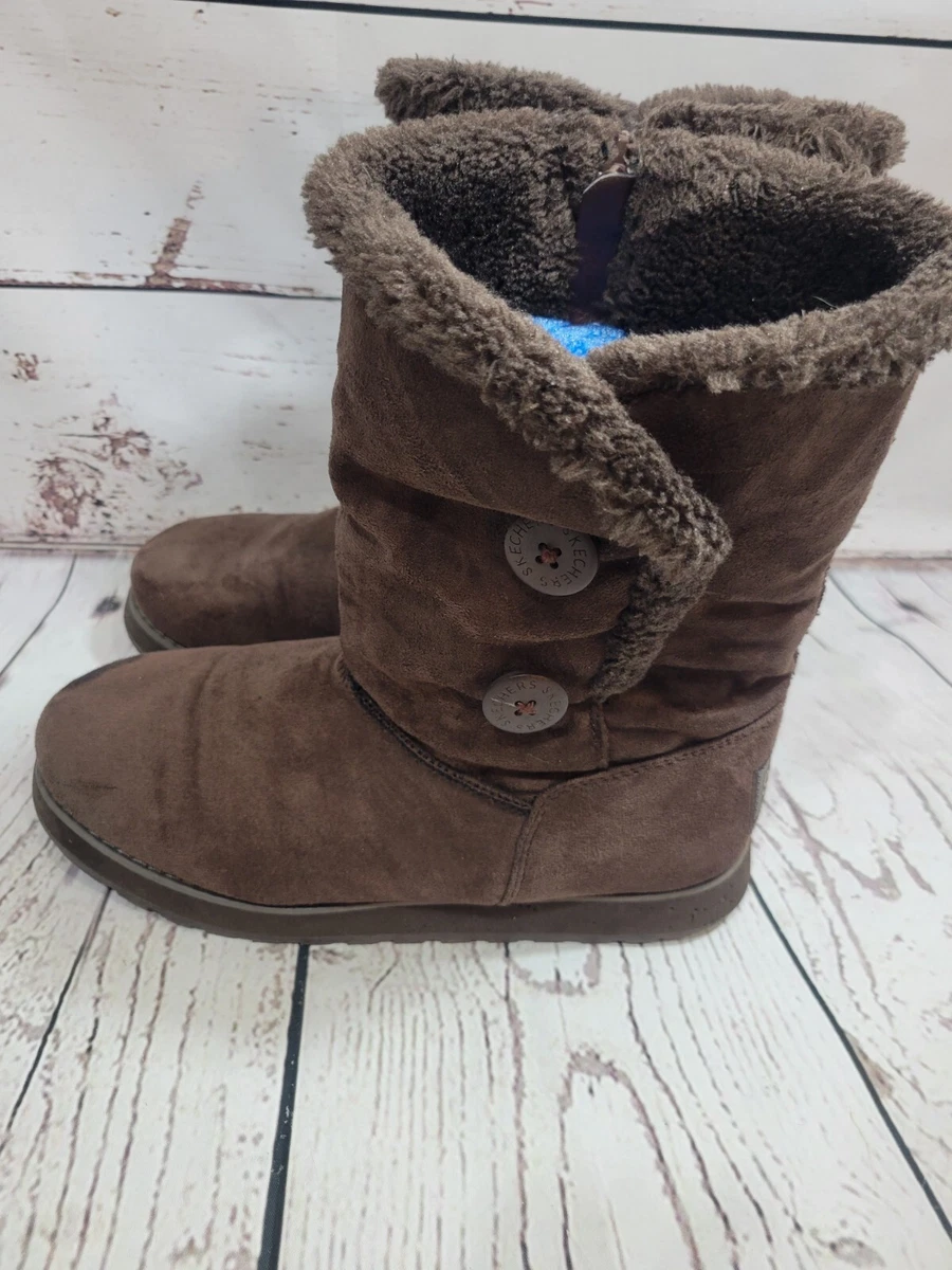 Skechers Keepsake Brown Sherpa Lined Sole Seeker Snow Boots