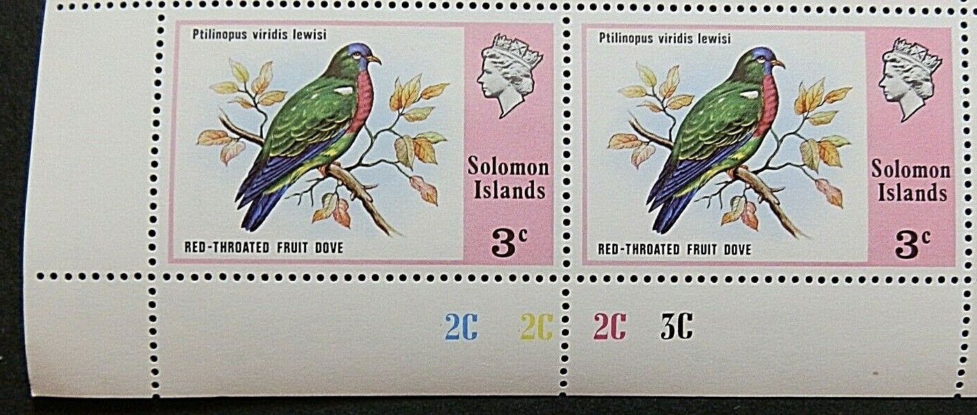 SOLOMON ISLANDS 1976 SG307 3c. Austin Mall - Boston Mall RED-BIBBED FRUIT BIRDS DOVE