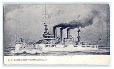 U.S Battle Ship Connecticut CT - Compliments of New York Sunday World 