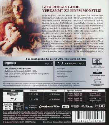 PERFUME: STORY OF A MURDERER (2006) 4K UHD Blu-Ray BRAND NEW (USA