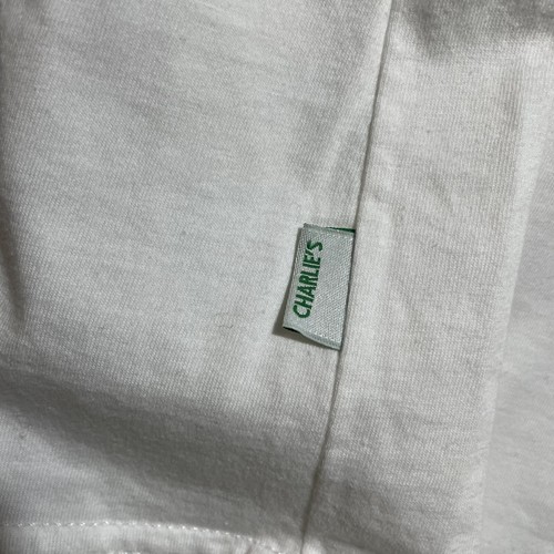 Camiseta sin mangas Carlos n Charlies de colección años 90 adulto XL blanca barra y parrilla de doble cara - Imagen 9 de 12