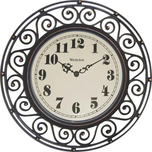 NEW WESTCLOX 32021 12" ROUND WROUGHT IRON QUARTZ WALL CLOCK 3953874