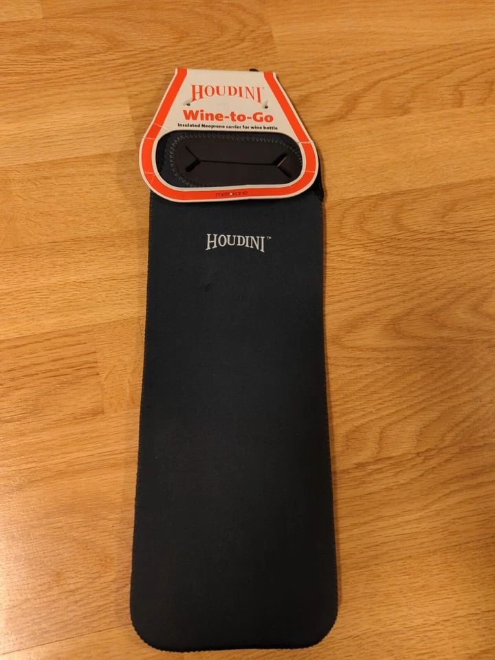 Houdini Wine to Go Wine Bottle Carrier Black Neoprene Insulated  - Image 2 of 4