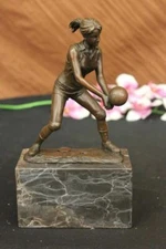 Sports Sculpture Hand Crafted Volleyball Player Bronze Sculpture Statue Figurine