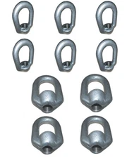 10Pc 3/8" Hot-Dipped Galvanized Eye Nut 1/2"-13 Tap,2250 lb WLL Rigging Hardware