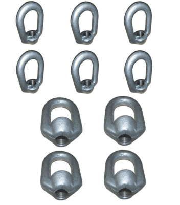 10Pc 3/8'' Hot-Dipped Galvanized Eye Nut 1/2''-13 Tap,2250 lb WLL Rigging Hardware