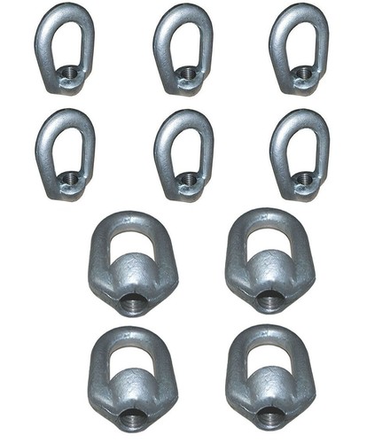 10 Stck. 3/8 Zoll feuerverzinkte Augenmutter 1/2 Zoll - 13 Gewindebohrer, 2250 Pfund WLL Rigging Hardware - Bild 1 von 2
