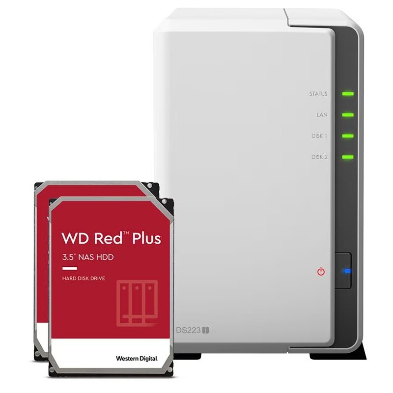 Synology DS218j & Seagate HDD [2ベイ / HDD IronWolf-4TBx2台同梱