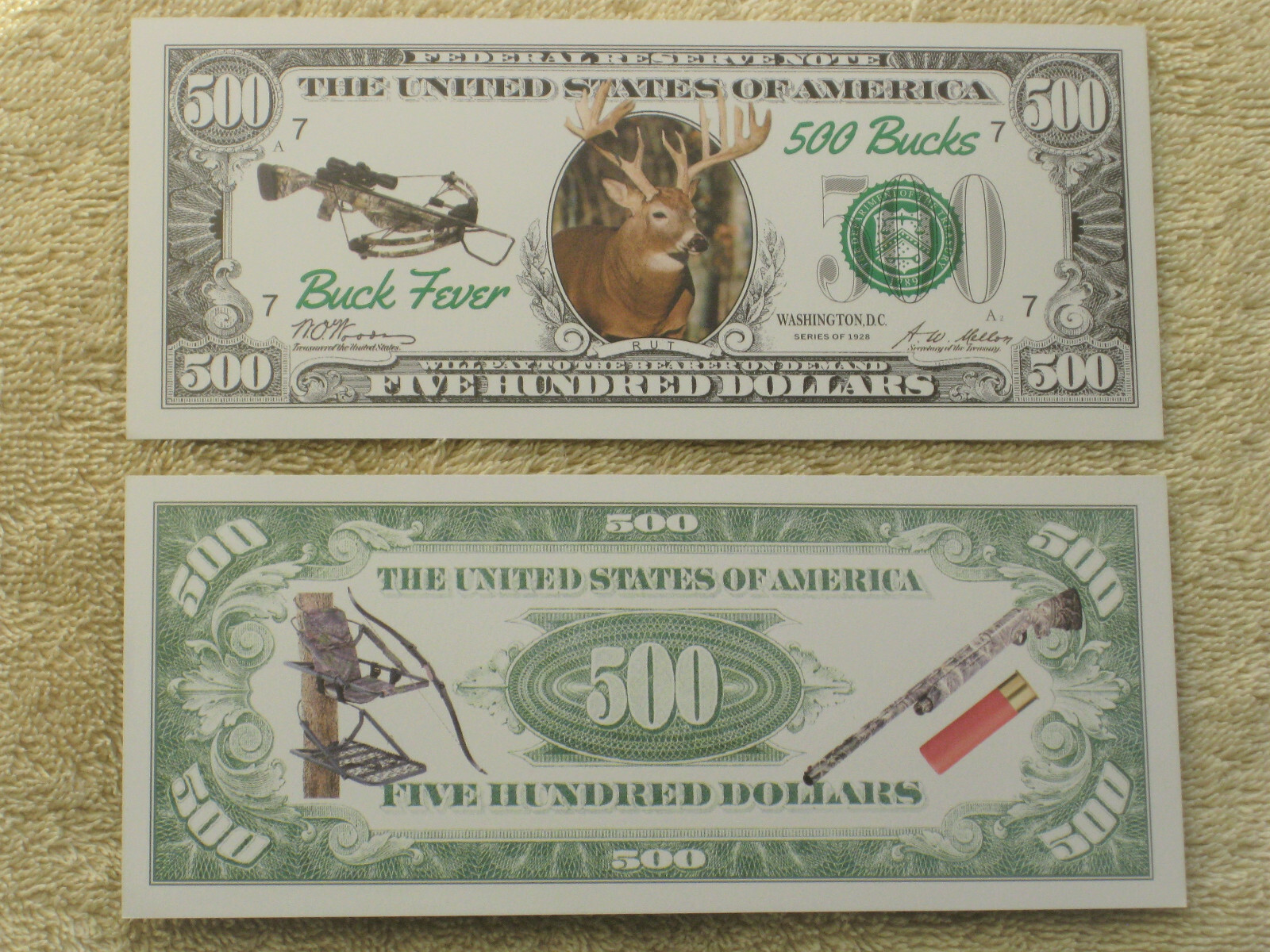 5 Buck Banknotes Paper Hunting Tree Tines Deer Antlers Bows Stands Arrows String eBay