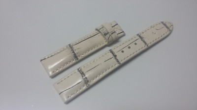 18mm/16mm Offwhite Alligator Crocodile Embossed Leather Watch Strap Band
