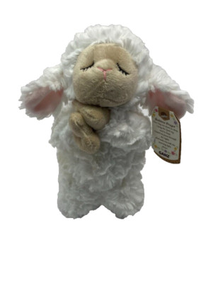 Bedtime Praying Hands on a Ganz White Lamb Plush Stuffed Animal with Tags Fluffy