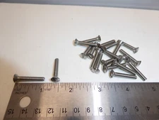 8-32 x 1" Oval Head Slotted Machine Screw  SS 18-8 VINTAGE USA Made Qty 20