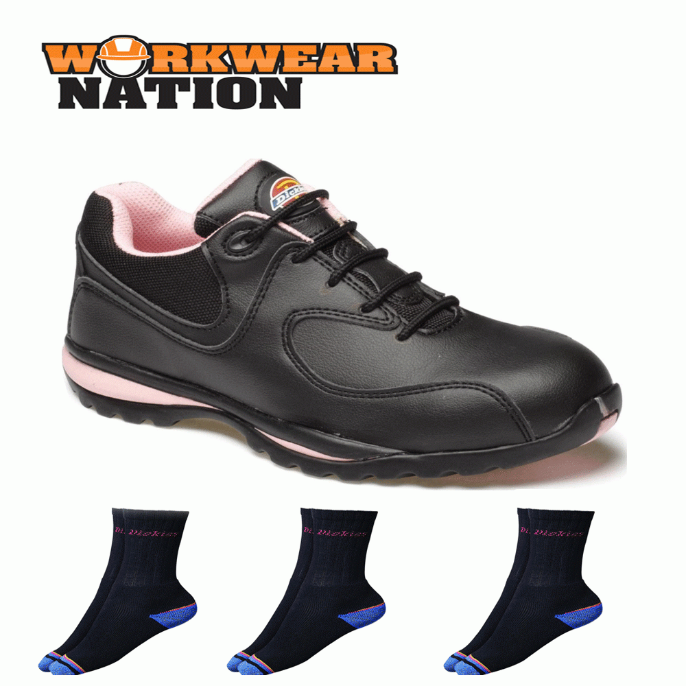Dickies da Damenschuhe Ohio Sicurezza Lavoro,Punta in Acciaio Nero/Rosa Calzini Gratis Dickies da Nero/Rosa Damenschuhe Ohio Sicurezza Lavoro,Punta in Acciaio Nero/Rosa da Calzini Gratis 5f7afa