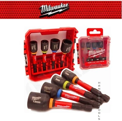 Milwaukee Mutterndreher Set x4 7 mm 8 mm 10 mm 13 mm Muttersetzer 4932492445