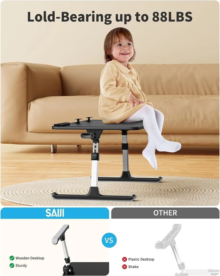 Mesa de cama portátil compacta para laptop - Ajustável e resistente para máximo conforto - Imagem 4 de 4