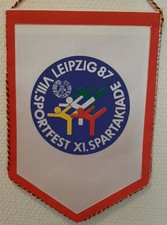 proporczyk 8. Sportfest 1987 Lipsk Saksonia NRD Sport Ostalgia 26cm rzadki AN56