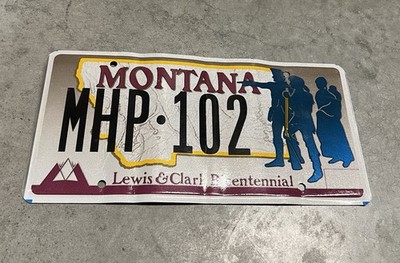 2001 - 2005 Montana Highway Patrol License Plate MHP 102 Vintage Number Tag L&C