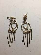 Primavera Gold Over .925 Sterling Silver Dangle Post Pierced Earrings