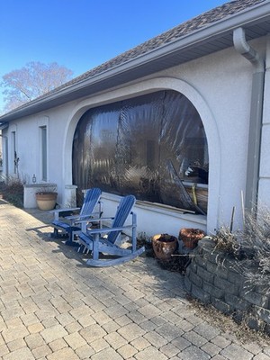 SOMFY Brand Retractable Motorized Exterior Screens , 18 Feet Long, Left To Right