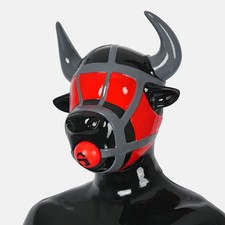 Furrjoi Silicone Calf Mask Full Head Hood Drone Cosplay Bull Furry Fursuit Mask