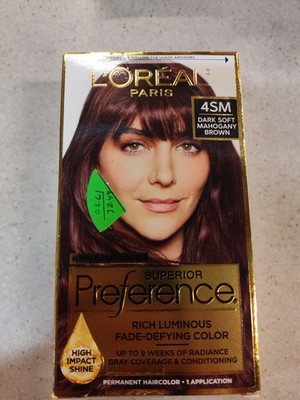 Loreal Paris Superior Preference Hair Color 4SM Dark Soft Mahogany Brown