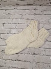 HAND KNIT MEN'S Women's WOOL SOCKS Slippers 8" to 9" Foot QUARTER SOCK