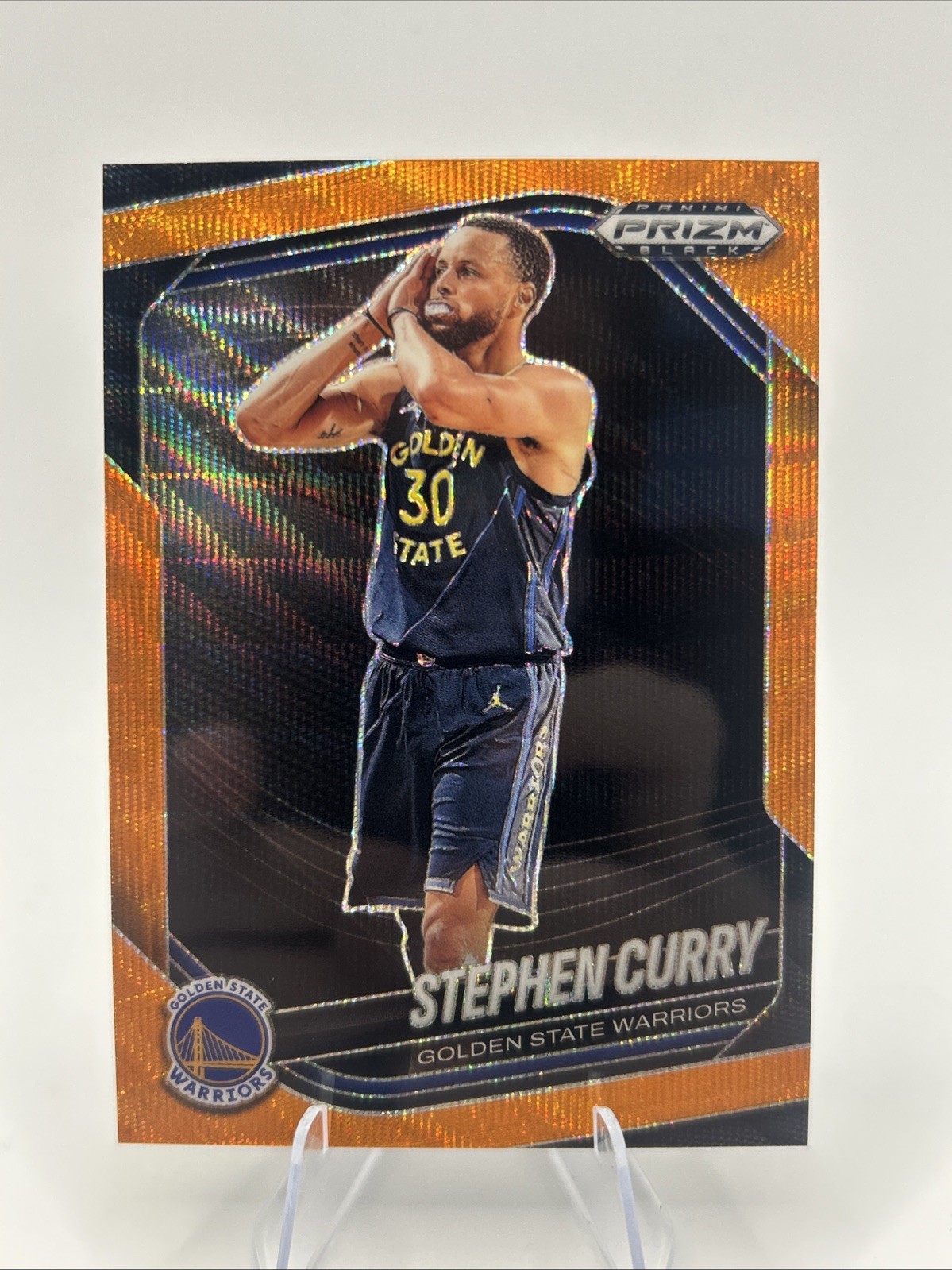2024-25 Panini Prizm Black STEPHEN CURRY ORANGE WAVE /60 "Night Night" #7
