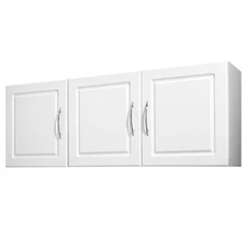 VEVOR Laundry Room Wall Cabinet 2-Tier Cupboard Storage 54 in with 3 Doors White