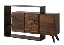 Kommode Sideboard Akazie Altholz massiv Holzkommode mit LED rustikal industrial
