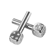Produktbild - Türpin Türknöpfe Würfel verchromt Hotrod  Custom Rockabilly Dice Oldschool Cool