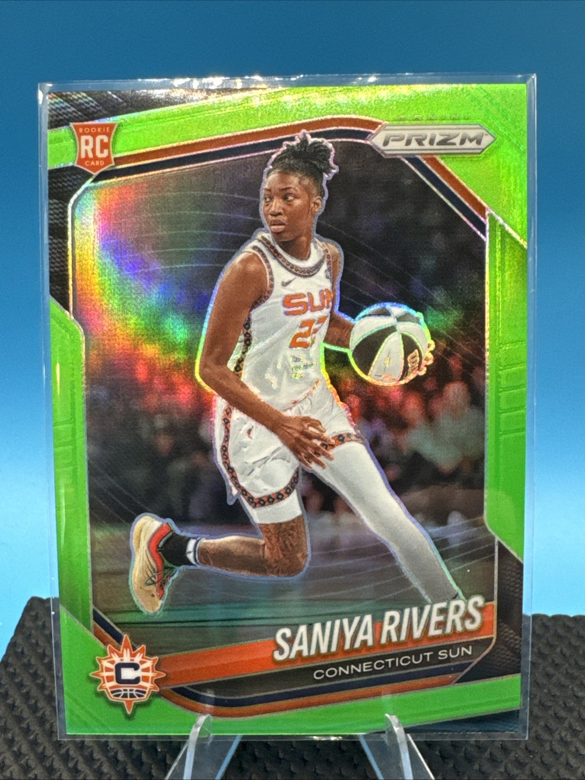 2025 Panini WNBA Prizm #131 Saniya Rivers Lime Green /225