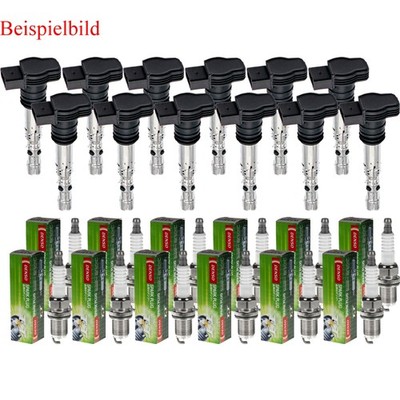 12x MAGNETI MARELLI Zündspule + DENSO Zündkerze für BMW 1er E81 116i Alpina B7
