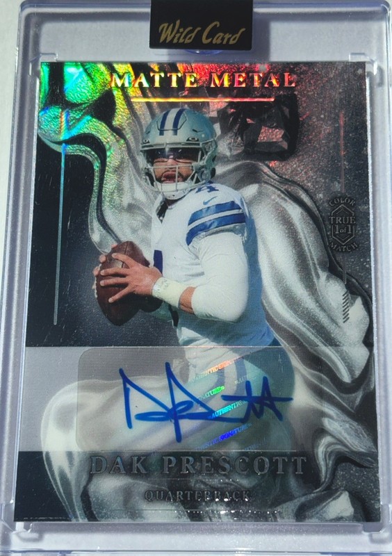Dak Prescott True 1/1 Auto Color Match Case Hit Dallas Cowboys Football 1 Of 1