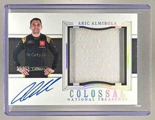 Aric Almirola 2024 National Treasures #CMA-AAL Holo Colossal Patch Auto /25