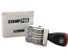 BAZIC Date Stamp and Ink Pad Black Ink , 12 Years of Dates - 1-Pack