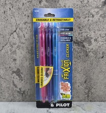 Pilot FriXion Clicker Gel Pens Erasable - 3 Ink Colors - Fine 0.7mm NEW Sealed