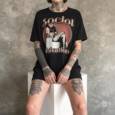 Social Distortion Vtg 90's T-shirt Punk Rock Band Tour Black Shirt NWT