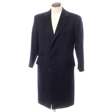 Gianni Campagna Men's Navy Cashmere Wool Chesterfield Coat Size 50 Used