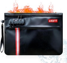 FireProof Document Bag with Lock,14.17 10.2" Large Money Pouch for Cash A4 Paper