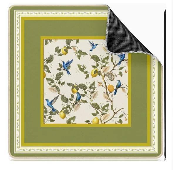 Mahjong Mat, 31.5×31.5 Inches Mahjong Mat for Table Green Fruit