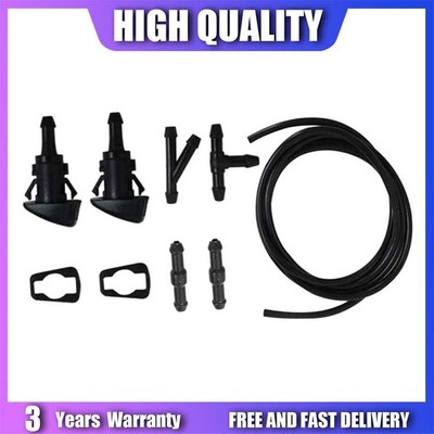 New Windshield Wiper Washer Squirter Nozzle Spray Jet Kit Fluid Hose Universal