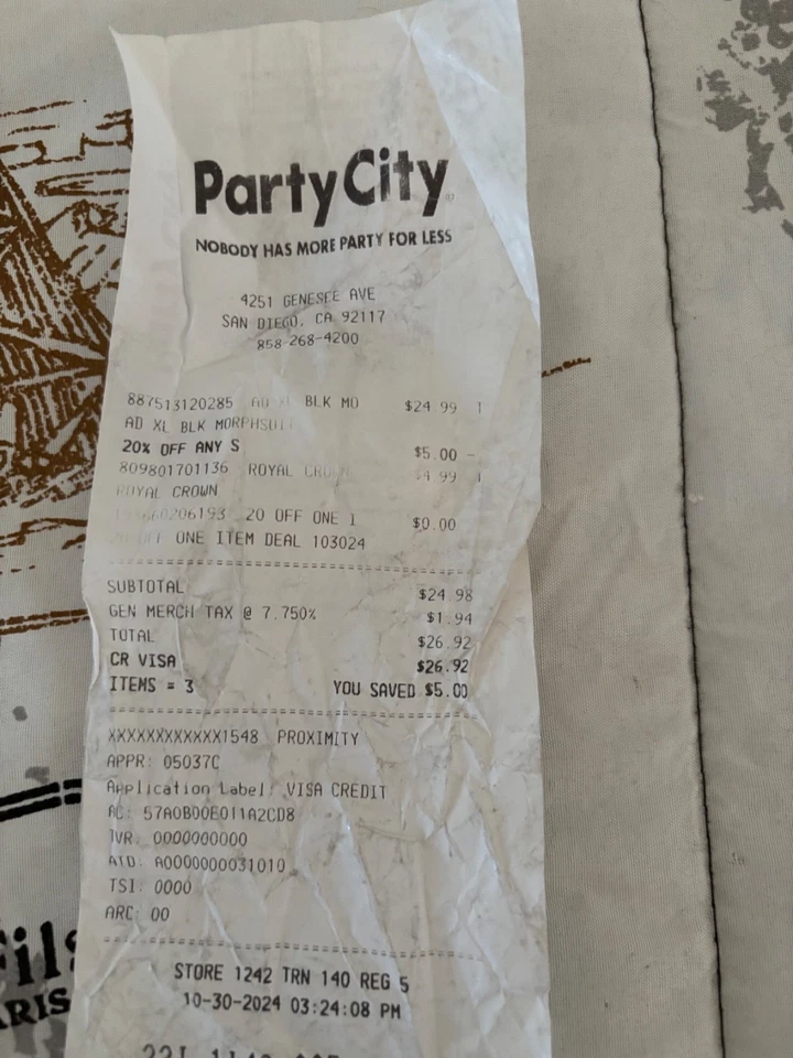 Disfraz Spirit Halloween Morphsuit ADULTO Talla X-Grande 46-48 Negro Una Pieza Foto 4 de 4